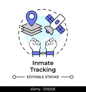 Inmate tracking multi color concept icon Stock Vector