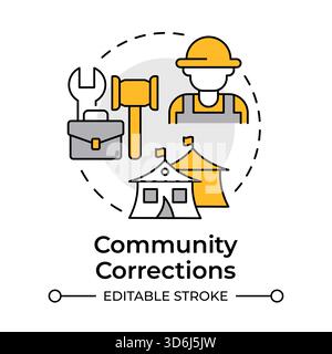 Community corrections multi color concept icon Stock Vector
