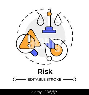 Risk multi color concept icon Stock Vector