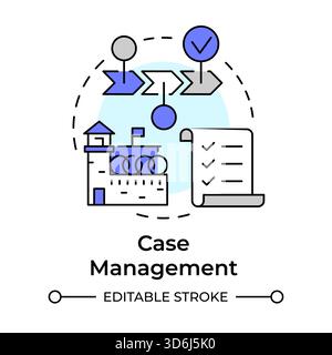 Case management multi color concept icon Stock Vector