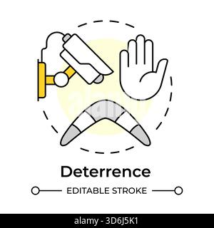 Deterrence multi color concept icon Stock Vector