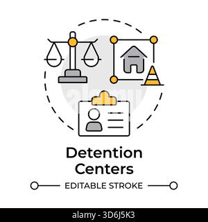 Detention centers multi color concept icon Stock Vector