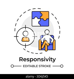 Responsivity multi color concept icon Stock Vector