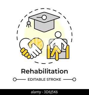 Rehabilitation multi color concept icon Stock Vector