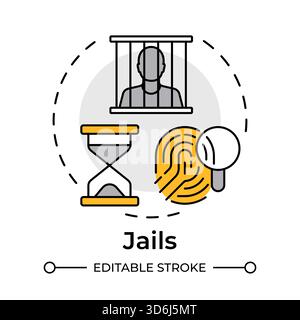 Jails multi color concept icon Stock Vector