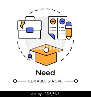 Need multi color concept icon Stock Vector