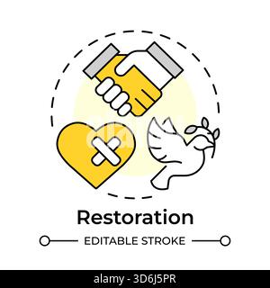 Restoration multi color concept icon Stock Vector