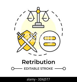 Retribution multi color concept icon Stock Vector