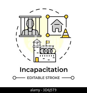Incapacitation multi color concept icon Stock Vector