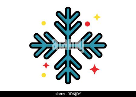 Snowflake icon. colored icon style. icon related to christmas. christmas elements vector illustration Stock Vector