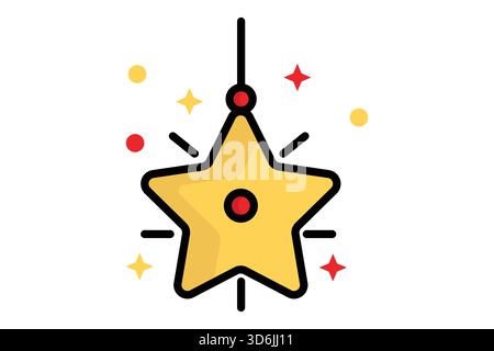 Christmas star icon. colored icon style. icon related to christmas. christmas elements vector illustration Stock Vector