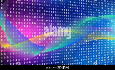 dynamic futuristic digital scene showing swirling data streams across a blue and purple spectrum, illustrating modern technology and virtual communica Stock Vector