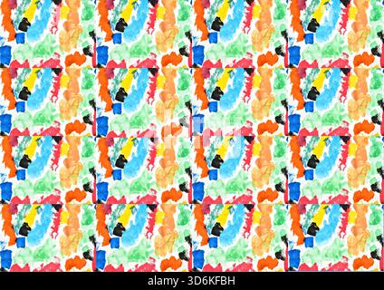 A colorful textured background image created using a collage of one photograph with paint drips. Stock Photo