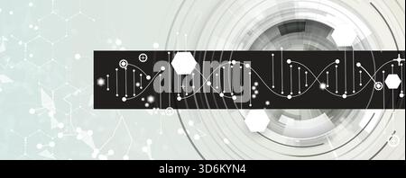 Modern dna design, neural pathways, molecular strands Stock Vector
