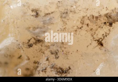 Beige Marble Close-Up - Macro Texture of Natural Stone with Brown Mineral Veins Stock Photo