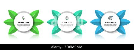 Infographic template with icons and 3 options or steps. Circular banners. Can be used for workflow layout, diagram, webdesign. Vector illustration Stock Vector