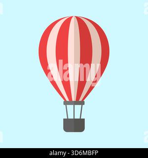 Hot air balloon in flat style. Flying transport ballon vector illustration on isolated background. Travel ball sign business concept. Stock Vector