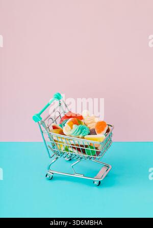 Composition of colorful jelly candies on white background Stock Photo ...
