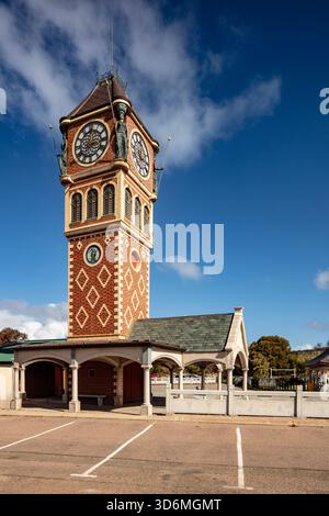 The striking Clock Tower Esperance, region of Western Australia, on the Southern Ocean coastline. Building, design, planning, construction, style, bold Stock Photo