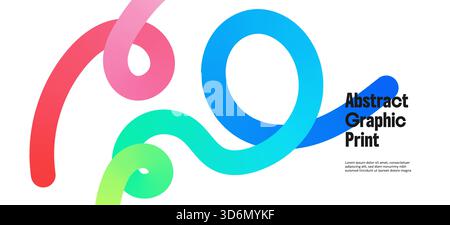 Vibrant gradient ribbons and playful squiggles swirl into rainbow curves. Dynamic waves and doodle lines create a colorful abstract flow ideal for fun Stock Vector