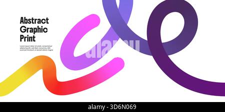Rainbow curves and gradient ribbons twist with fun squiggles. Wavy doodles and playful strokes create a dynamic abstract flow ideal for banners, party Stock Vector