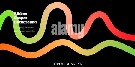 Bright gradient ribbons mix with swirling doodles and neon curves. Rainbow strokes and playful spirals create a joyful abstract background perfect for Stock Vector