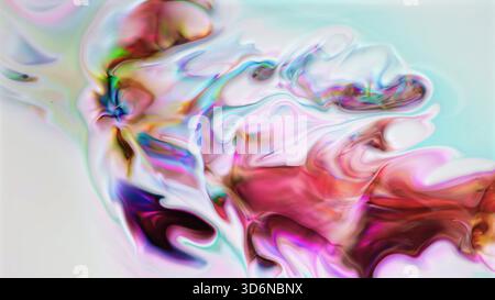 Dynamic blend of vibrant colors creating an ethereal fluid abstraction Stock Photo