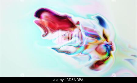Vibrant swirling pigments creating an abstract fluid art masterpiece Stock Photo