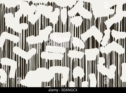 The paint flows across the surface in abundant, inky brushstrokes, creating an intricate pattern of parallel threads. Stock Vector