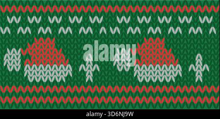 Knitted New Year Pattern Vector Stock Vector