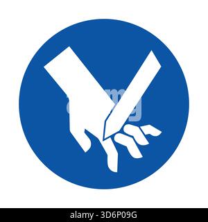 This image features a simple blue icon of a hand holding a pencil, symbolizing creativity and drawing. It represents artistic expression and design co Stock Vector