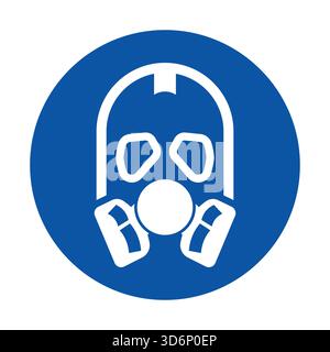 This graphic features a safety symbol representing respiratory protection, highlighting the importance of safety measures in hazardous environments. Stock Vector