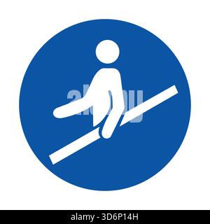This minimalist icon represents a person balancing on a horizontal beam, emphasizing agility and skill. Ideal for fitness-related themes and sports ac Stock Vector