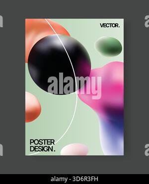 colorful floating orbs, vibrant pastel spherical elements, playful floating spheres with soft shadow effects Stock Vector