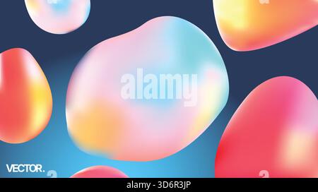 Abstract Colorful Gradient Blobs - Vibrant Organic Shapes Background for Modern Design Stock Vector