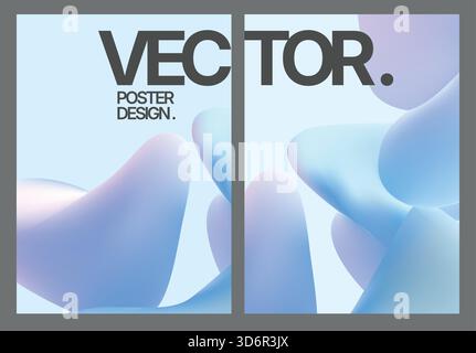 Serene blue forms inspire creativity and sense of originality in design Stock Vector