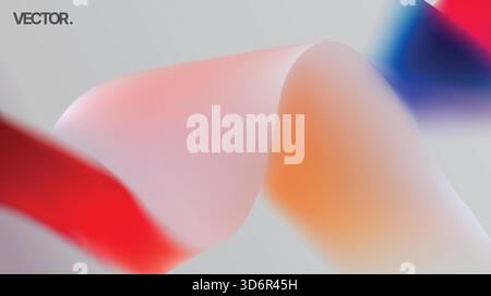 Soft Pastel Gradient Ribbon Waves - Abstract Vector Background with Smooth Flow and Blur Stock Vector