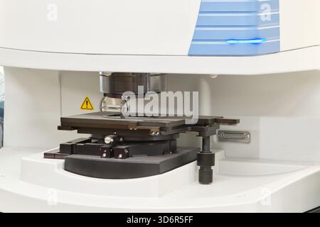 Infrared microscope partial in laboratory selective focus science research lab equipment. Stock Photo
