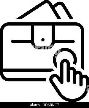 Icon for tap wallet, wallet Stock Vector