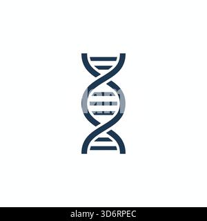 Blue DNA helix genetics icon vector illustration for science biology medical research molecular genome biotechnology and healthcare concepts Stock Vector