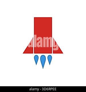 Red science flask laboratory icon vector illustration for chemistry research experiment testing medical pharmaceutical and education concepts Stock Vector