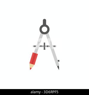 Gray compass drafting tool icon vector illustration for geometry drawing design architecture engineering mathematics and technical concepts Stock Vector