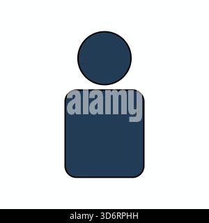 Dark blue person user profile icon vector illustration for account identity individual human profile avatar and personal representation concepts Stock Vector