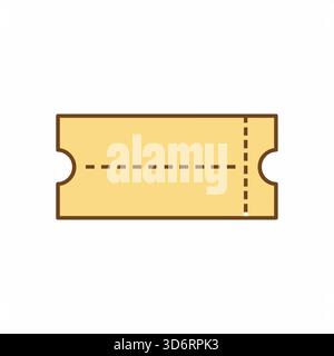 Yellow ticket stub entry icon vector illustration for event entertainment admission movie concert show pass and entertainment design concepts Stock Vector