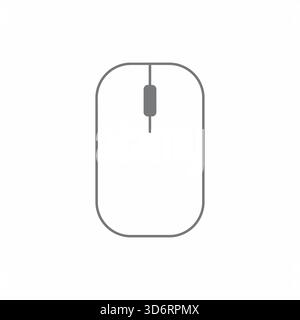 White computer mouse device icon vector illustration for technology office work input hardware peripheral and digital workspace concepts Stock Vector