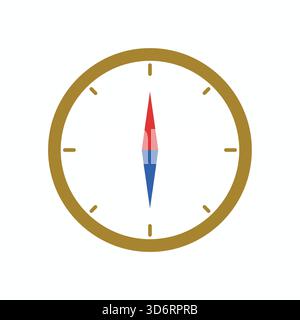 Gold compass navigation icon vector illustration for travel direction exploration adventure wayfinding and journey guidance design concepts Stock Vector