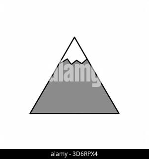 Gray mountain peak icon vector illustration for outdoor adventure travel nature and landscape design concepts Stock Vector