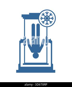 icon cryo chamber or cryogenic capsule. Symbol for life extension, science, storage, or health technology concept. Stock Vector