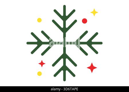 Snowflake icon. solid icon style. icon related to christmas. christmas elements vector illustration Stock Vector