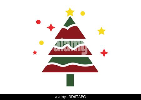 Christmas tree icon. solid icon style. icon related to christmas. christmas elements vector illustration Stock Vector